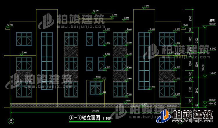 背立面图